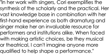 "In her work with singers,
